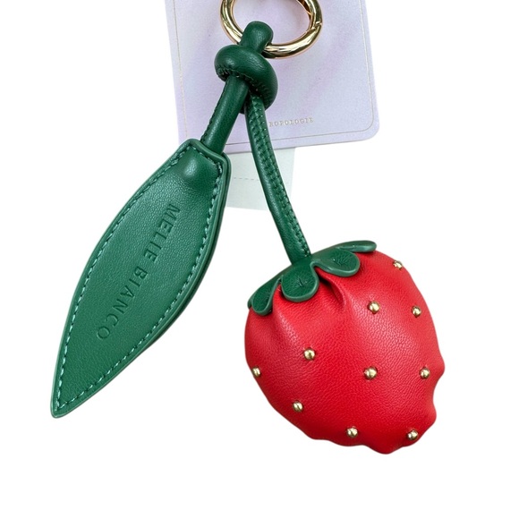 Melie Bianco Accessories - Melie Bianco Recycled Vegan Leather Strawberry Bag Charm from Anthropologie